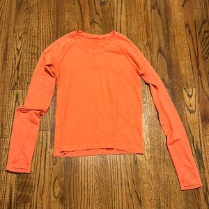 NWOT lululemon swiftly tech long sleeve size 8 orange pink